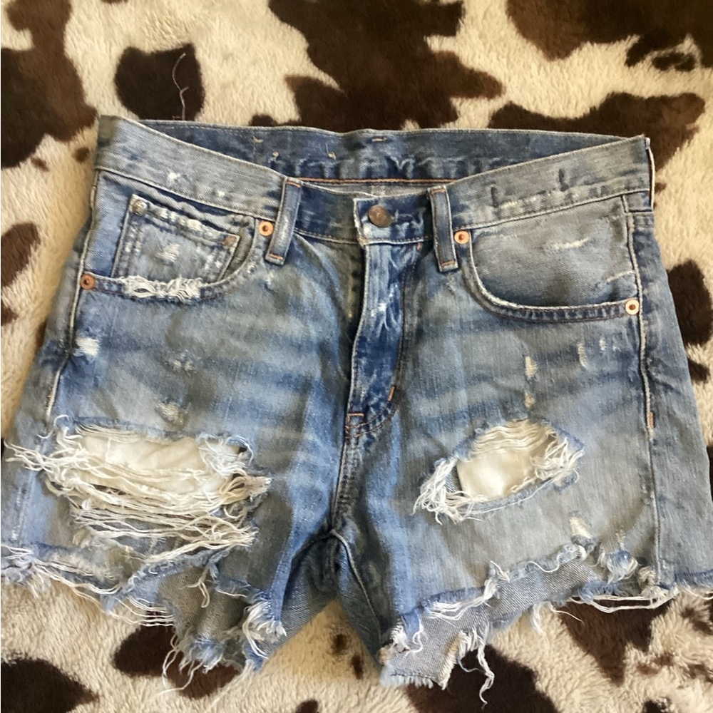 Distressed Denim Shorts
